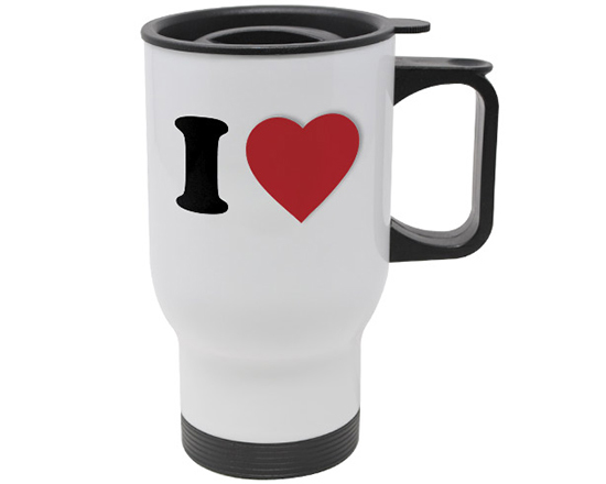 tazza termica con grafica i love