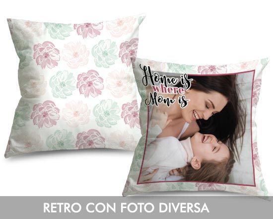 Cuscino quadrato con grafica floreale