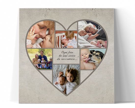 Un cuore per la creazione del tuo collage su tela