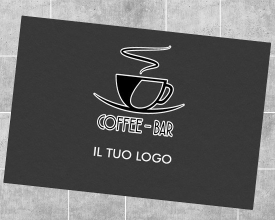 Zerbino promozionale con grafica bar, da personalizzare con logo