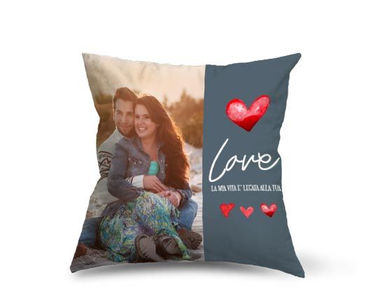 Cuscino di S. valentino su dainetto o poliestere