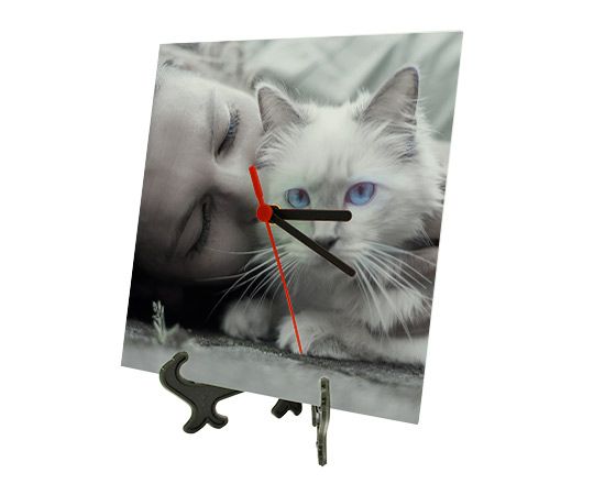 orologio personalizzato in vetro da tavolo