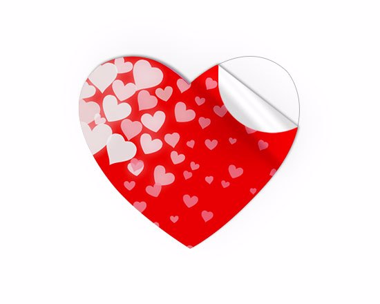 Adesivi cuore piccoli con grafica di san valentino