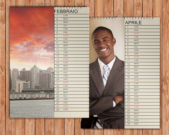 calendario con grafica nel colore beige