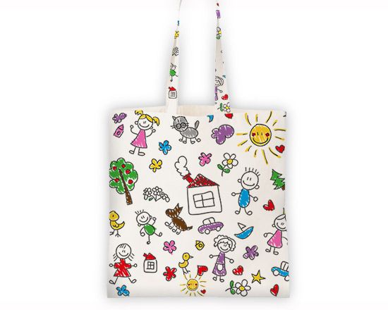 Disegni stilizzati su borsa shopper