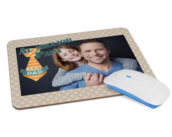 Mousepad in legno con grafica con cravatta