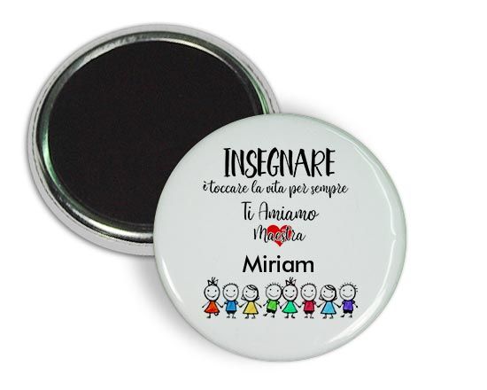 Magnete rotondo con grafica con bambini