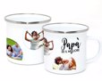 Tazza in metallo smaltato con grafica per la festa del papà
