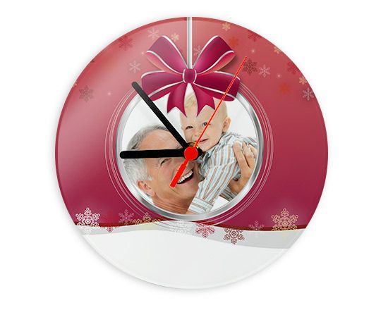 Orologio in vetro con palla di Natale