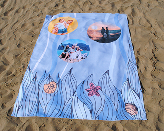 telo in microfibra con foto e grafica