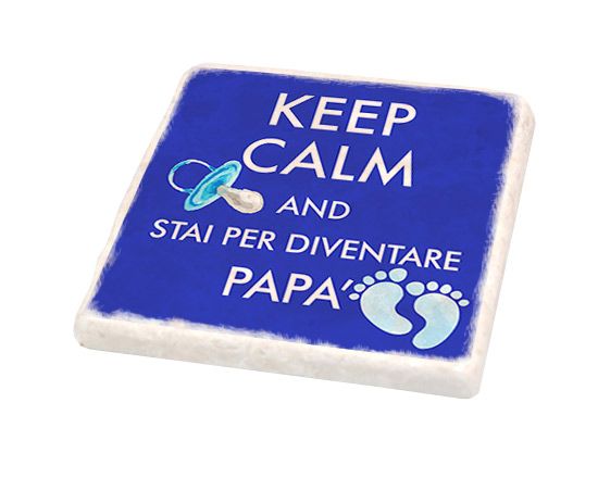 Mattonella in marmo con grafica Keep Calm