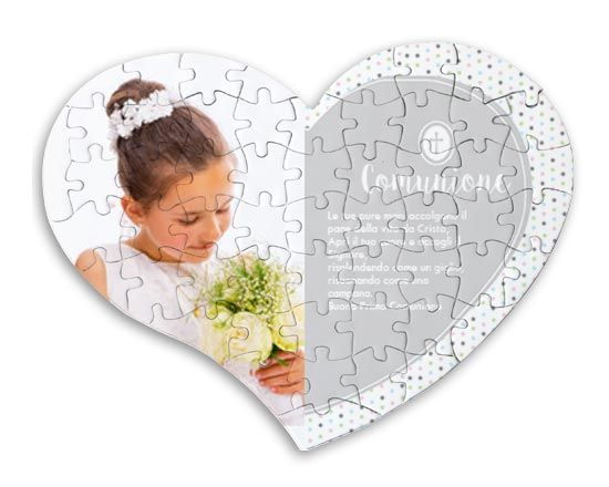 Puzzle magnetico a cuore con pois