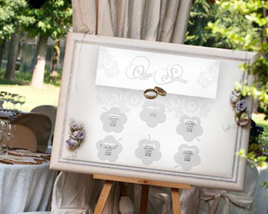 Tableau de mariage su pannello kapafix