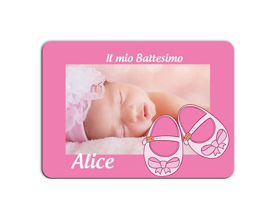Magnete rettangolare con scarpette rosa