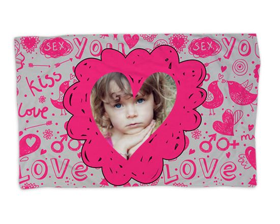 Coperta con uore in pile