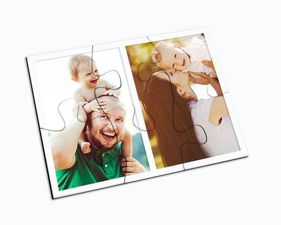 Collage di imamgini su puzzle magnetico rettangolare