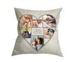 Cuscino personalizzato con collage di immagini a forma di cuore