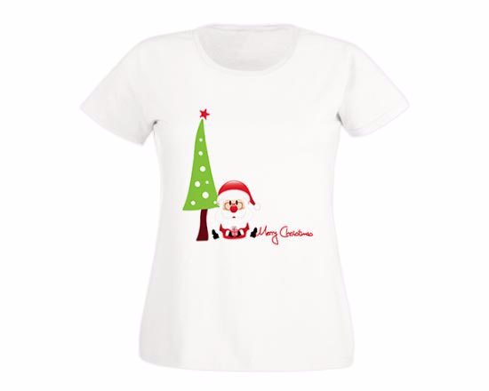 T-shirt donna in cotone Pupazzo di neve