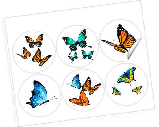 Farfalle colorate per i tuoi stickers