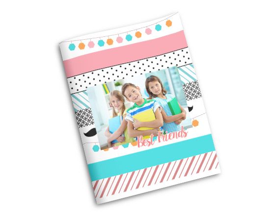 Quaderno con grafica colorata