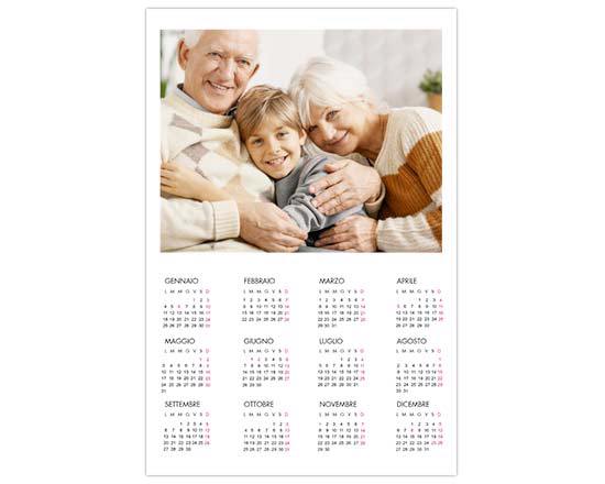 Poster calendario foto singola bianco