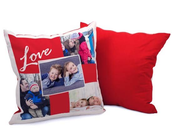 crea cuscino collage in poliestere, stampato con foto personali