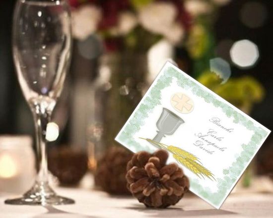 Segnaposto per i tuoi ospiti per la tua comunione