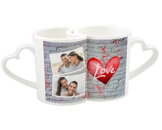 Coppia di tazze con grafica Wall of Love
