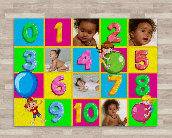 personalizza il Tappeto giochi in feltro con grafica numeri