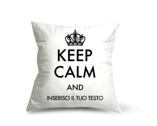 Il tuo cuscino in pile dalla federa con lo slogan "Keep Calm"