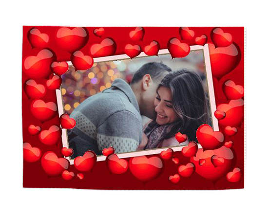 tovaglietta in tessuto con grafica cuori