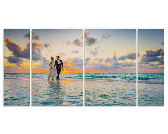 Tela in 4 pannelli con foto di sposi