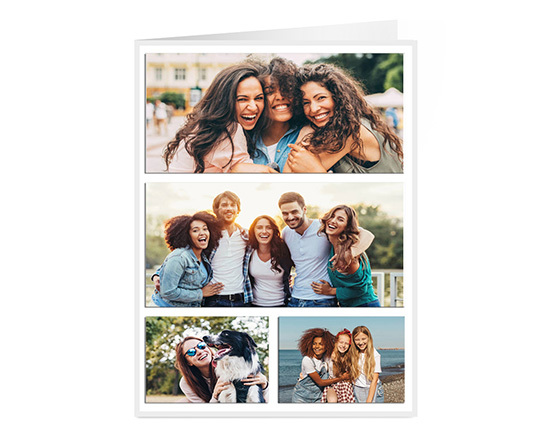 Biglietto auguri collage di foto con 4 riquadri