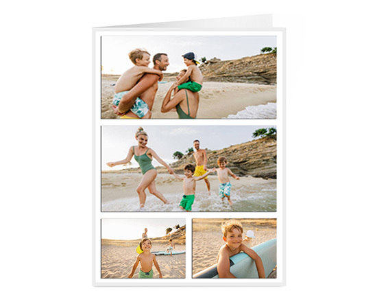 Biglietto pieghevole personalizzato con collage 4 riquadri