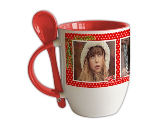 Tazza con Cucchiaino Bacche natalizie