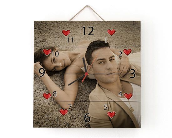 Orologio su listelli in Legno Love Time