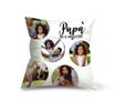 Cuscino in pile con grafica collage con cerchi