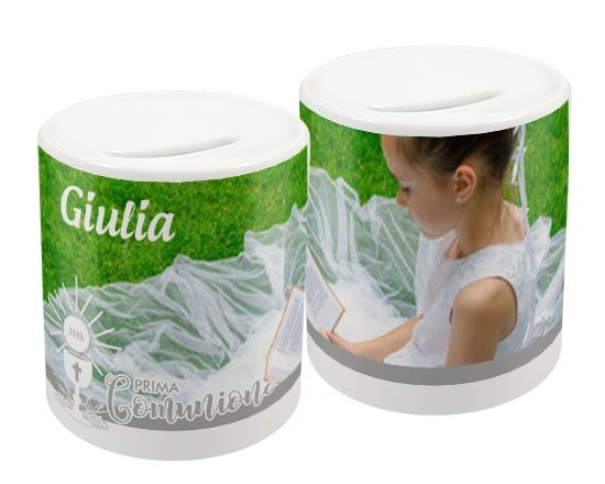 Salvadanaio prima comunione con decorazioni