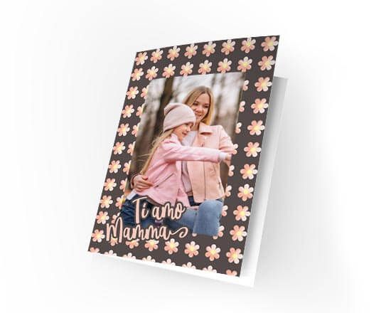 Card personalizzata con grafica Ti amo mamma