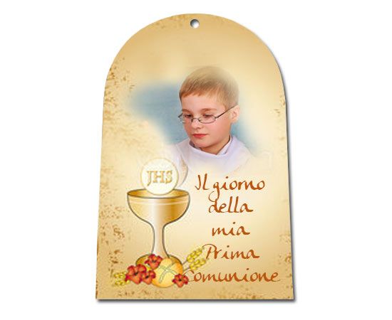 campana in legno stampata per la prima comunione