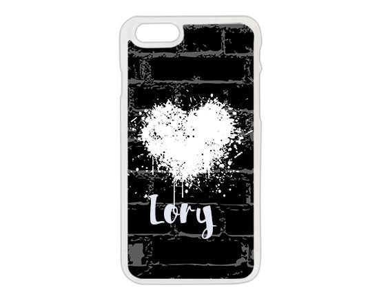 Cover iPhone 6 con grafica con cuore bianco