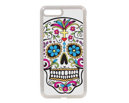 Cover in Silicone iPhone 8 Plus Teschio