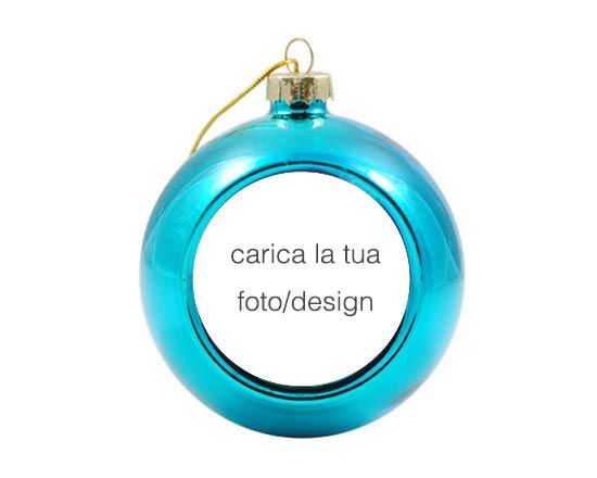 Palla di Natale in vetro colorato azzurro