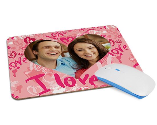 Tappetino Mouse in Legno Rettangolare Words of love