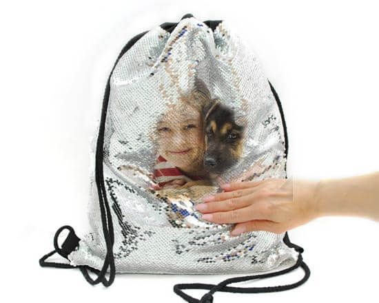 zainetto con paillettes personalizzato