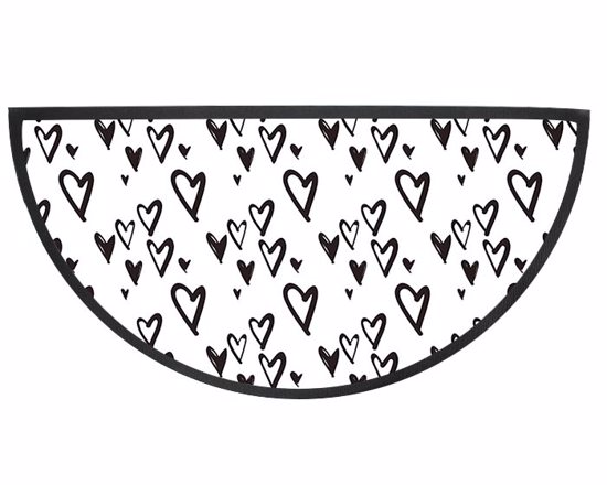 Zerbino mezzaluna con cuori neri