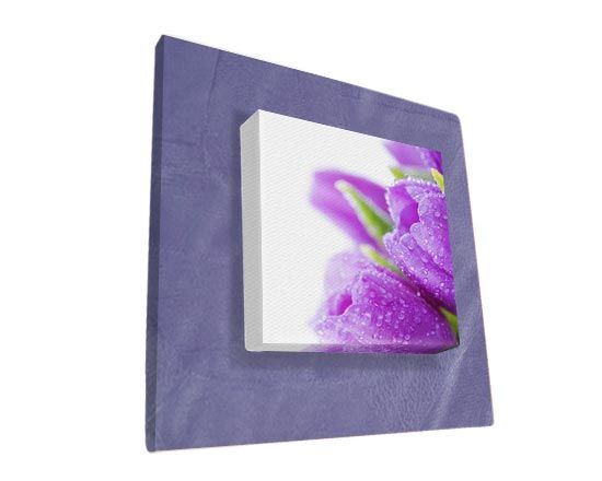 tela fashion incorniciata con pelle viola