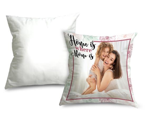 Cuscino floreale con retro bianco