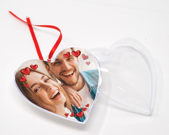 scegli la grafica love per le palline di Natale a cuore