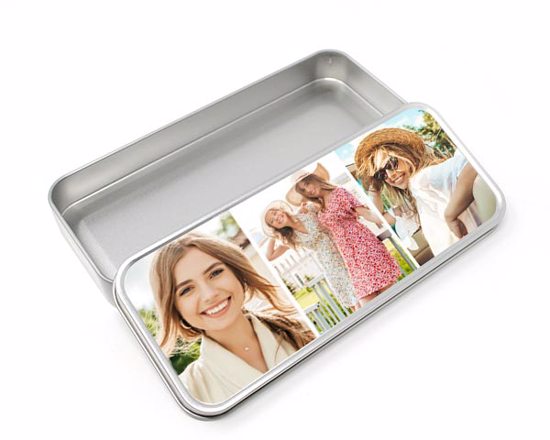 Scatola di latta piccola collage